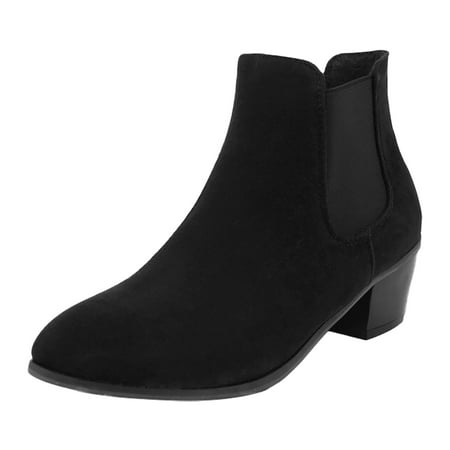 

Large Size Female Comfortable Pointed Flat Heel Short Boots Foreign Trade High Top Elastic Nude Boots Femaleblack Platform Boots Shoes For Women