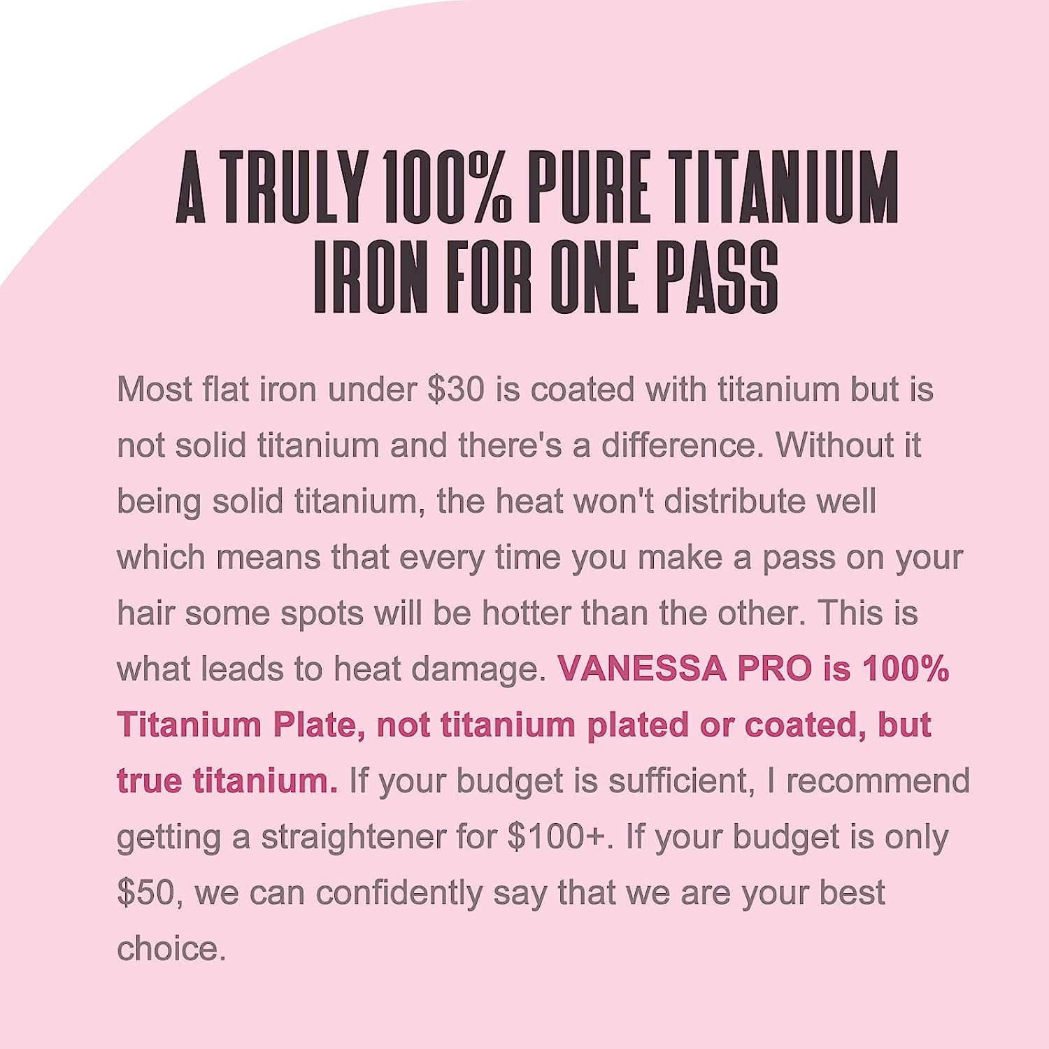 VANESSA Flat Iron Hair Straightener and Curler, Titanium Hair Straightener Flat Iron, Titanium Flat Iron Dual Voltage
