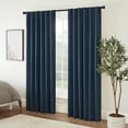 thumbnail image 3 of Eclipse Fresno Blackout Curtain Panel, Back Tab Window Curtain, Thermaweave, (1 Panel), 52 In Wide x 63 In Long, Dark Blue, 3 of 5