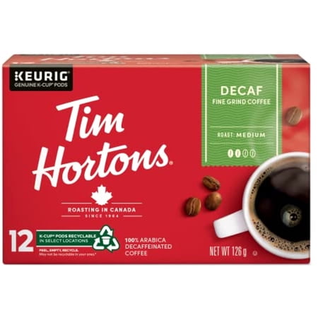 Tim Hortons Decaf Single Serve K-Cups, 12 Count