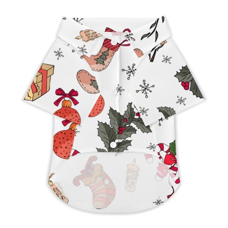 Bybiment Pet Shirt Cat Dog Shirts, Awesome Holiday Christmas Dog Clothes, Breathable Polo T-Shirts for Small to Large Puppy Cat, 2XL