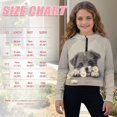 thumbnail image 7 of Xixirimido Beige Schnauzer Dog Daisy Pattern Kids Hoodies for Girls Half Zip Hoodie Sweatshirt 3D Graphic Long Sleeve Pullover Crop Tops with Pocket for Fall Winter Size 5-6 Years, 7 of 7