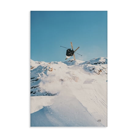Stupell Industries Snow Day Skiing Sports Photography Wrapped Canvas Art Print Wall Art, 30 x 45