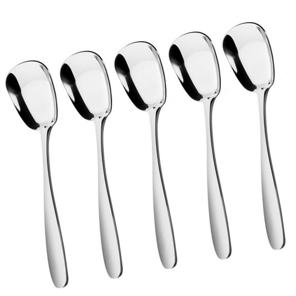 Set of 10 Multipurpose Spoons with Square Functional Square Head Stainless Steel Spoons for Cooking Enthusiasts