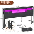 thumbnail image 2 of Aheaplus King Headboard with Drawer Storage and LED Light, Wood Headboard for King Size Bed with Power Outlet and Bookcase, Sturdy Head Board for Bedroom, Dorm Room, Guest Room, Black, 2 of 7