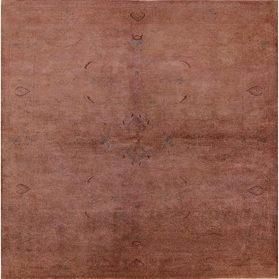 Ahgly Company Machine Washable Indoor Square Industrial Modern Mahogany Brown Area Rugs, 3' Square