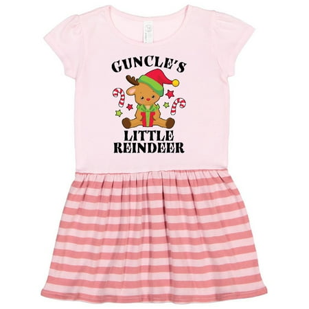 

Inktastic Christmas Guncle s Little Reindeer with Candy Canes Gift Toddler Girl Dress