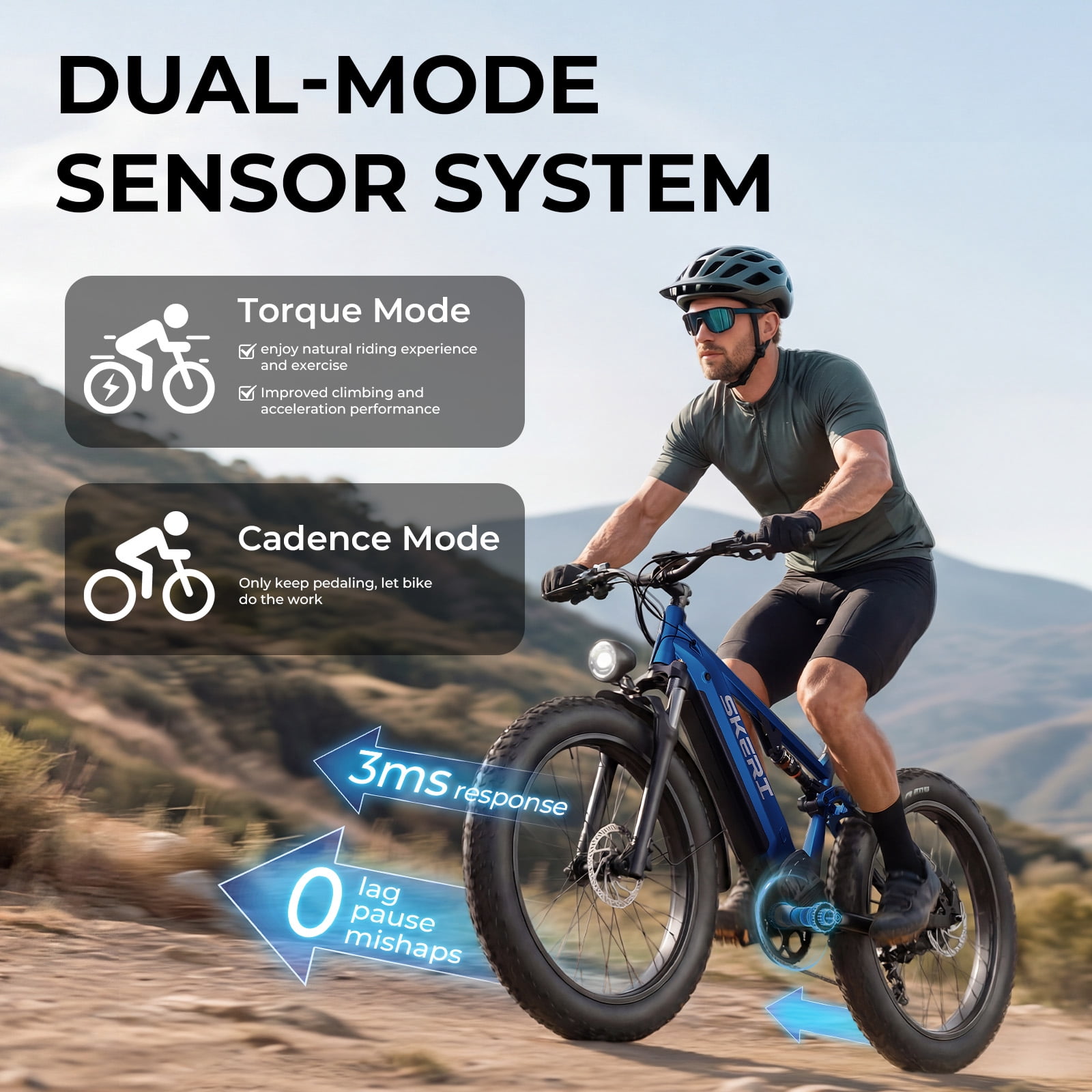 Skeri 750W Electric Bike for Adults, 26” x 4” Fat Tire Full Suspension E-Mountain Bikes, 48V 13Ah Battery UL2846