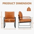 thumbnail image 3 of Bonzy Home Modern Armchair with Metal Frame,Leather Arm Chair Plush Upholstered Accent Chair for Living Room, Bedroom, or Office(Max 300lbs,Orange), 3 of 11