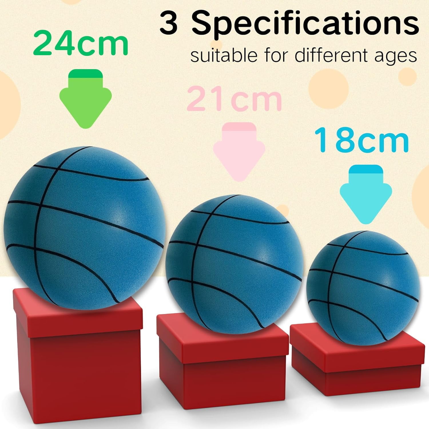 MODANU Silent Basketball, 9.45" Quiet Basketball Indoor, Foam Indoor Dribbling Training Ball, Uncoated High-Density, Blue