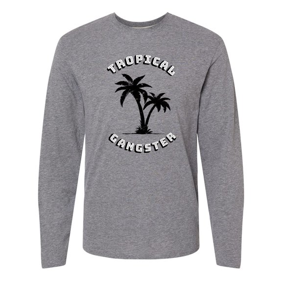 Inktastic Tropical Gangster with Palms Distressed Long Sleeve T-Shirt