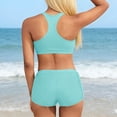 thumbnail image 7 of Ecqkame 3 Piece Tankini Swimsuits for Women Swim Tank Tops with Bra and High Waist Boy Shorts Bathing Suits with Pockets Light Blue S, 7 of 7