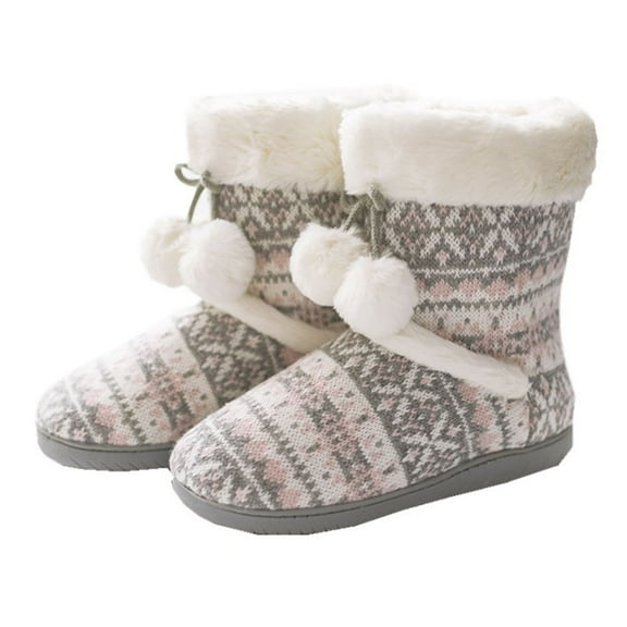 HAMPPLIES 1 Pair Comfy Boots for Women Warm Rubber Snow Boots with Short Boots Style Flat Bottom