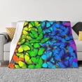 thumbnail image 1 of Fotbe Multicolored Butterflies Manta de Franela con Estampado, Manta Ultrasuave para Cama, Sofá, Auto, Hipoalergénica y Antibolitas-50"x40", 1 of 6