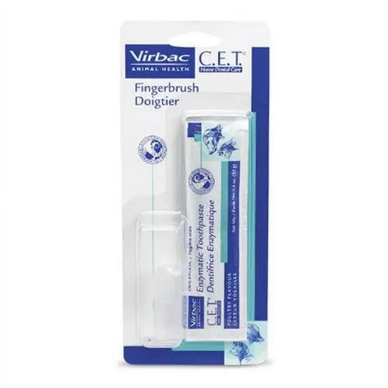 Virbac CET Finger Brush with Sample Poultry Toothpaste 12g