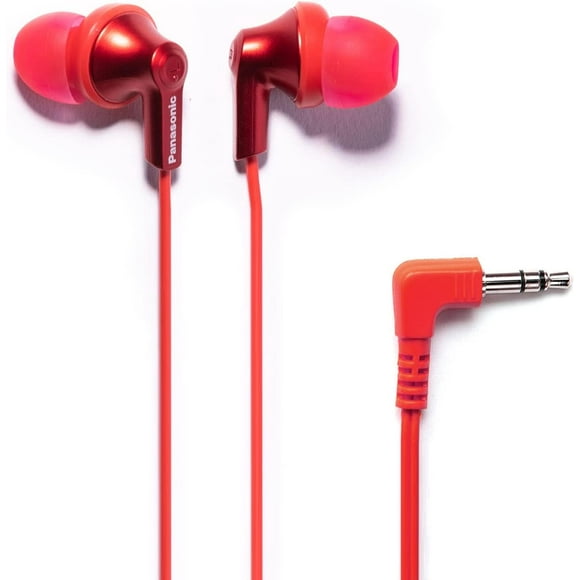 Panasonic ErgoFit Auriculares con cable, auriculares internos con sonido dinámico cristalino y auriculares ergonómicos de ajuste personalizado (S/M/L), conector de 3,5 mm para teléfonos y portátiles,