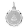 Sterling Silver Rhodium-plated To My Flower Girl Disc Charm Q-QC1500