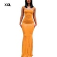 thumbnail image 2 of stanreset Jupe Longue Bodycon Robe de Soirée Vêtements pour Cami Spaghetti Sans Manches Forme du Corps Polyvalent Jolie Tenue d'Été Orange / XXL, 2 of 5