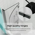 thumbnail image 6 of Hommoo 34" W x 58" H Frameless Folding Pivot Bifold Shower Tub Door Panel for Bathtub, 1/4" (6mm) Thick SGCC Clear Tempered Glass Door, Reversible Installation, Black, 6 of 8