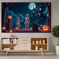 thumbnail image 3 of Skeleton Design Halloween Party Decoration Spooky Night Gothic Theme Graveyard Backdrop for Halloween Party Indoor Decoration Costume Party, 3 of 9
