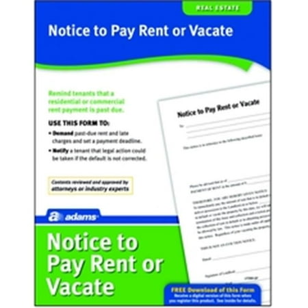 adams lf280 notice to pay rent or quit form walmart com