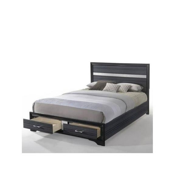 Simple Relax Storage Bed, King, Black