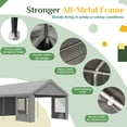 thumbnail image 3 of Mellcom 12' x 24' Carport, Heavy Duty Portable Garage with Roll-Up Windows, Side Doors and Removable Sidewalls, All-Season Car Port for Car,SUV,Truck,Gray, 3 of 8