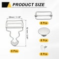thumbnail image 2 of Uxcell 8 Set Metal Overalls Buckles, 1-1/8" Overall Suspender Clips, Adjustable Buckle Replacement with Sliders and Buttons for Bib Trousers Jeans Suspender, Matte Color, 2 of 6