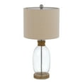 thumbnail image 4 of 150W 3 Way Seymour Bubbled Glass Table Lamp With Resin Base And Hardback Drum Linen Shade, 4 of 5