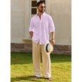 thumbnail image 3 of sogami Men's Cotton Linen Shirt Casual Long Sleeve Button Down Shirt, 3 of 6