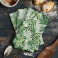 thumbnail image 6 of Tropical Palm Leaves Kitchen Towels Set of 2, Water Absorbent Dish Towel, Green Monstera Leaf Plants Summer Beige Decorative Hand Towels - Quick Drying Cloth for Cooking Baking, 18x28 Inch, 6 of 8