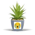 thumbnail image 1 of Cry Cute Online Chat Face Cartoon Fake Pineapple Flower Pot Vase Mini Decor, 1 of 3