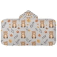 thumbnail image 5 of Yayeee Kids Hooded Towel with Hand Pockets Beach Soft Absorbent Bath Wrap 50 x 23.5 inch, Brown Cartoon Bears, 5 of 5