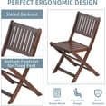 thumbnail image 6 of Mederlo 3-Piece Acacia Wood Bistro Set, Wooden Folding Patio Furniture for Garden Backyard Balcony Porch w/ 1 Coffee Table and 2 Foldable Chairs, 6 of 18
