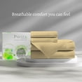 thumbnail image 3 of Purity Home 4-Piece 100% Cotton Percale Bedsheet Set, Queen Yellow – 400 Thread Count, Cool & Crisp, Breathable, Deep Pocket, 3 of 14