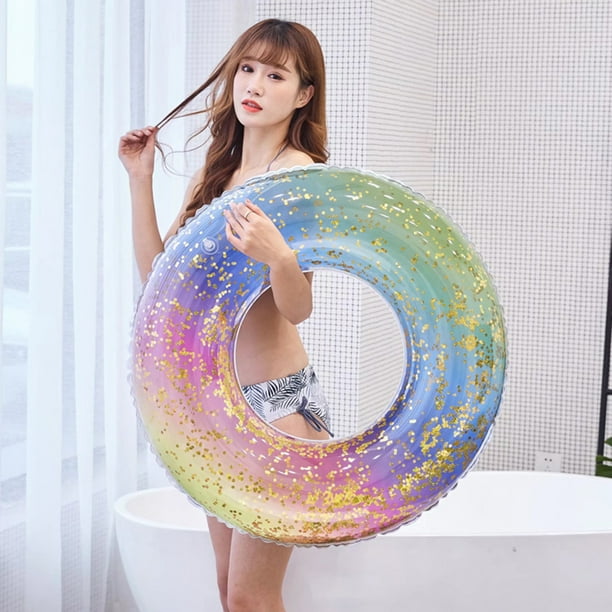HonHaione Inflatable Swimming Sequins Rings Float Water Pool Party