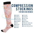 thumbnail image 4 of Haosy Compression Socks for Men Women Knee High Running Socks for Nurse Hiking Recovery Travel Athletic 2 Pairs Soft Blue Pink Marble, 4 of 9