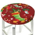 thumbnail image 3 of Bingfone12 Inch Padded Round Bar Stool Cover Cushion With Elastic Fabric Round Chair Seat - X-Mas And New Year, 3 of 7