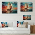 thumbnail image 4 of Designart "Sailboat modern Maritime I" Sailing Boat Print on Natural Pine Wood, 4 of 5