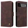 thumbnail image 2 of SaniMore Case for Google Pixel 7A 6.1" 2023 with Wrist/Crossbody Strap,Retro PU Leather Anti-scratch Card Slots Cash Pocket Kickstand Shockproof Anti-drop Wallet Business Cover, Brown, 2 of 10
