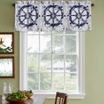 thumbnail image 3 of Navy Blue Rudder Coastal Curtain Valances for Windows, Kitchen Valance Window Treatments Panel 2 Pack, Nautical Beach Ocean Retro Rod Pocket Short Curtains for Bathroom Bedroom 60 x 18 Inch, 3 of 8