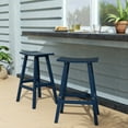 thumbnail image 2 of Florence Outdoor 29" HDPE Plastic Saddle Seat Barstool Navy Blue (Set of 2), 2 of 7