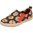 thumbnail image 2 of Womens Halloween Print Slip On Canvas Shoes Round Toe Flat Low Top Holiday Casual Walking Loafers Orange 37, 2 of 7