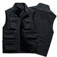 thumbnail image 3 of APEXFWDT Men’s Lightweight Outdoor Vest Stand Collar & Mesh Lining Vest with 6 Pockets for Fishing, Hiking & Photography,XXXXXL,Black, 3 of 4