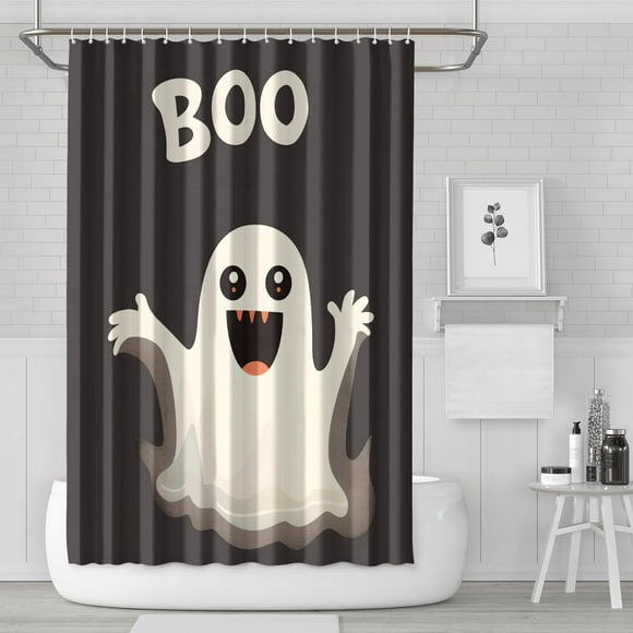 Shower Curtain for Bathroom Cute Ghost Spooky Halloween Shower Curtains Durable Fun Bathroom Curtains Hooks Included,72x72Inch