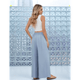 thumbnail image 6 of Women Wide Leg Center Split Casual Flowy Elastic High Waisted Palazzo Pants Trousers L, 6 of 7