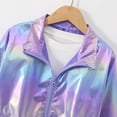 thumbnail image 7 of Chiccall Boys Metallic Shiny Zip Up Jacket Stand Collar Elastic Cuff Hem Party Stage Performance Outer Coat for Kids, 7 of 7