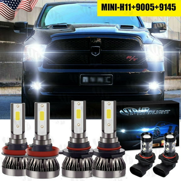 For 2009-12 Dodge Ram 1500 2500 3500 3Pair 6000K LED Headlight Fog Light Bulbs