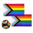 thumbnail image 1 of 2 PCS Progress Pride Flag 3x5 Fts - LGBT Community Support Gay Pride Rainbow Banner, 1 of 5