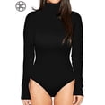 thumbnail image 1 of Body de estrella Luxtrada para mujer, cuello alto, manga larga, leotardo, cuello alto, moldeador elástico, 1 of 8